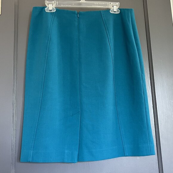 Halogen Straight Pencil Skirt Blue Teal Turquoise Size 10 Lined Back Zipper - Picture 3 of 10
